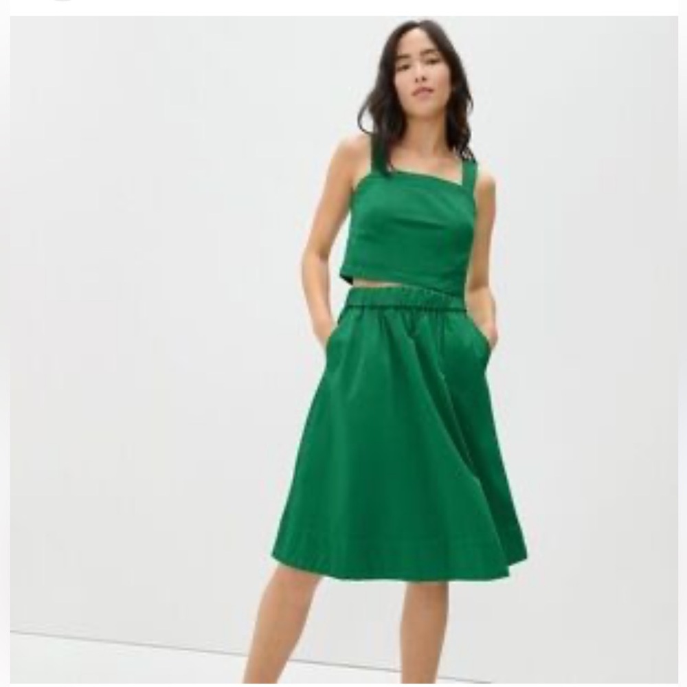 Everlane Button-Back Cropped Picnic Tank and Midi Skirt Set